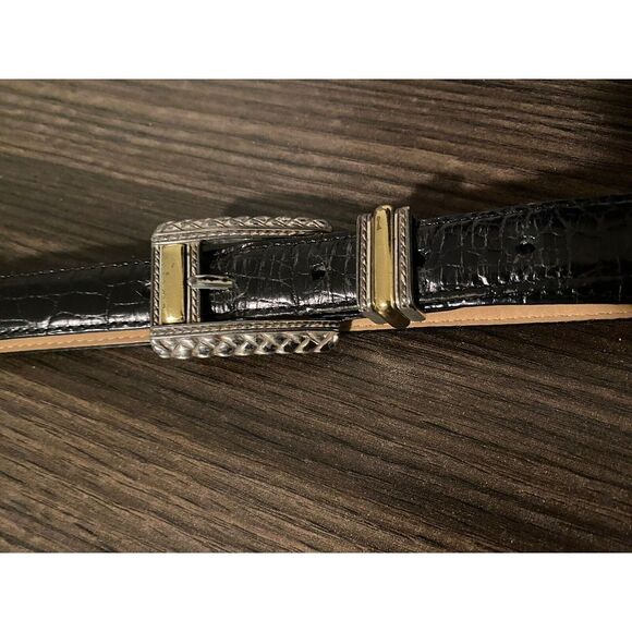 Brighton Ladies Black Reptile Belt with Decorative Links, 44203 Large Two Tone - Picture 7 of 9